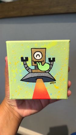 Original Arystudio “Happy Alien Robot” Painting (2019)