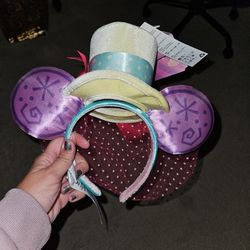 Disney Minnie Ears - Mad Hatter Themed