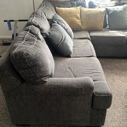 Used Grey couch for sale well kept come W ottoman
