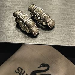 SWAROVSKI  silver tone crystal clip on earrings, perfect  condition 
