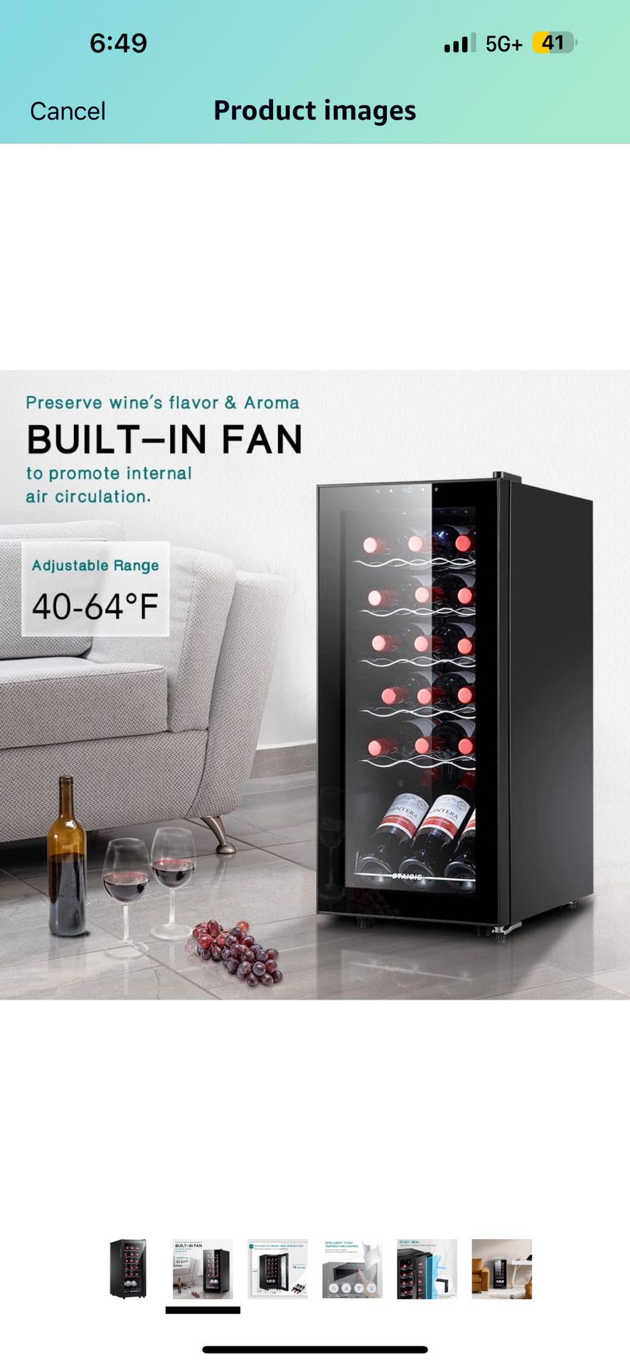 18 Bottle Compressor Wine Cooler Refrigerator, Small Freestanding Wine Fridge for Red, White and Champagne, Mini Fridge with 40-66F Digital Temperatur