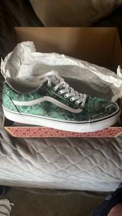Tie dye green vans shoes