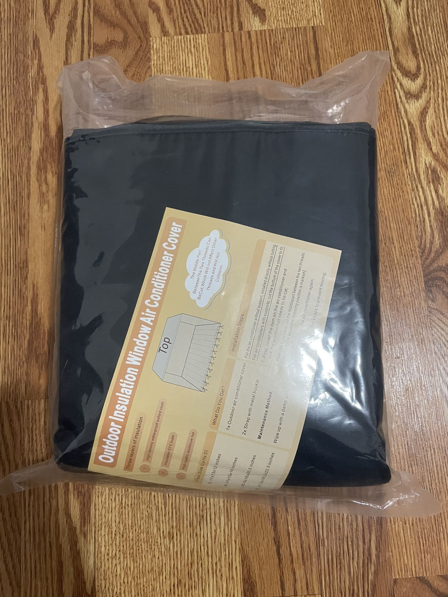 Black outdoor window air conditioner cover