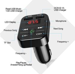 Wireless Bluetooth Car kit handsfree talk MP3 player fm transmitter dual car charger