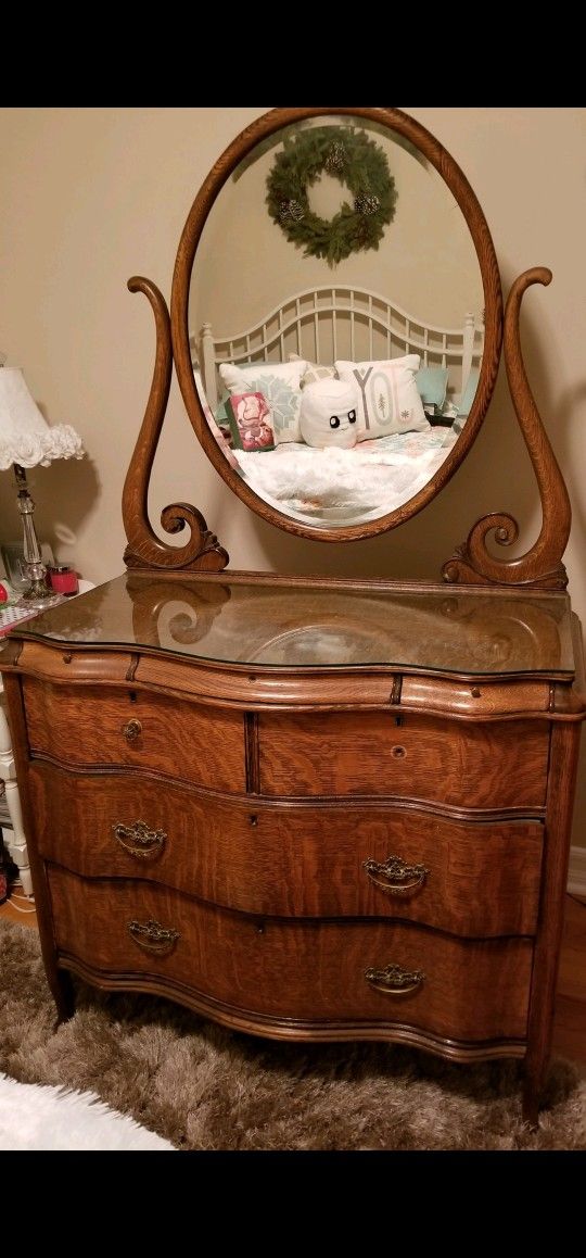 Antique Dresser With Mirror