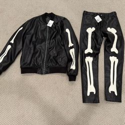    Forever21 Men’s Leather Skull Jeans & Jacket 