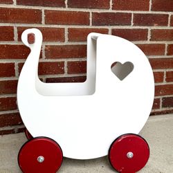 Moover Dolls Pram -white & Red
