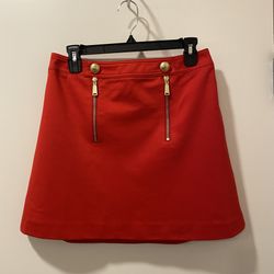 New Express skirt red size 6 Gold Zipper 