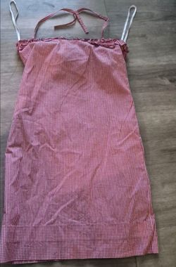 Vintage RALPH Ralph Lauren Red White Gingham Sleeveless Dress Size 4 Cotton