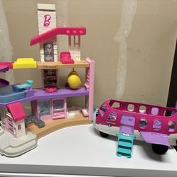 Little Tykes Barbie Mansion & Barbie Plane 