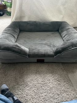 Bed sure memory foam dog bed grey medium