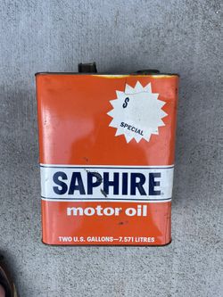 Antique Saphire Motor Oil Can