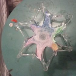 Vintage Multi Color Crystal Dish