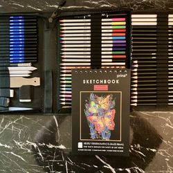 Prina Deluxe 50-Piece Drawing & Sketching Set