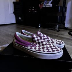  Vans Classic Slip-On Color Theory Checkerboard Dark Purple Sneakers