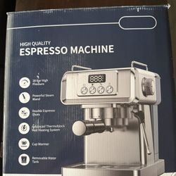 Bar Espresso Machine Stainless Steel with Milk Frother – New