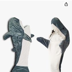 Shark Blanket Shark Sleeping Bag Tail Wearable Fleece Throw Blanket Adult Kids Cosplay Shark Costume Gifts for Shark Lovers 