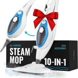 Steam Mop Cleaner 10-in-1 with Convenient Detachable Handheld Unit, Laminate/Hardwood/Tiles/Carpet Kitchen - Garment - Clothes - Pet Friendly Steamer 