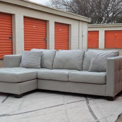 *FREE DELIVERY!** LIGHT GRAY LEATHER SECTIONAL REAL LEATHER!