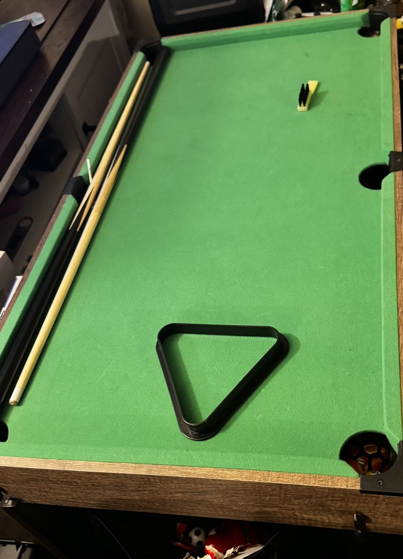 2x4ft Pool Table, Fooseball, And Air Hockey Combo Table