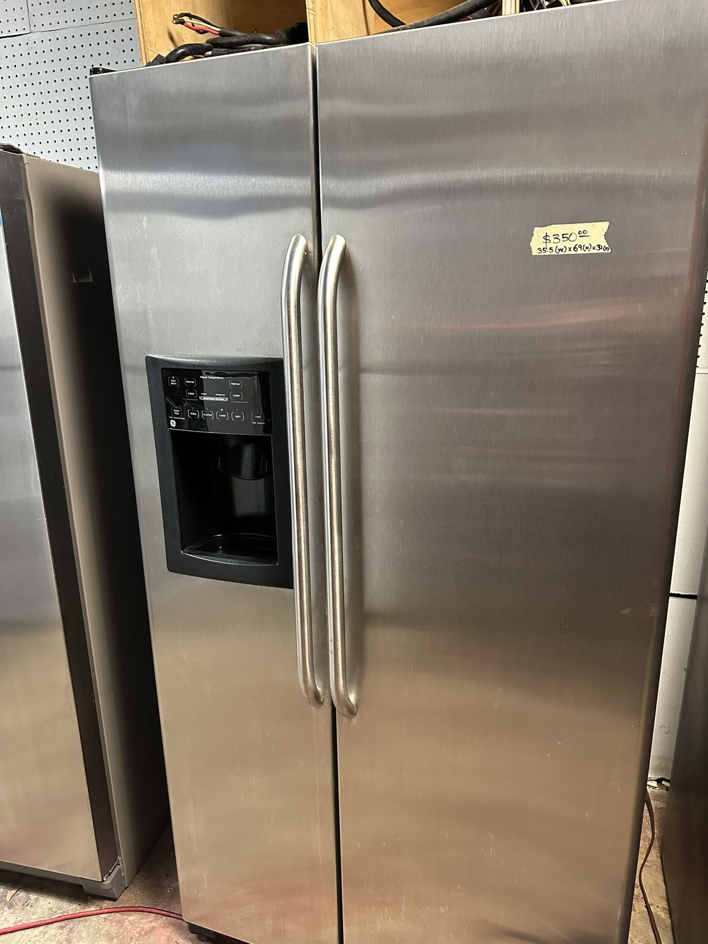 GE Stainless Side by Side Refrigerator ($350)Ice-maker and Water Dispenser Working