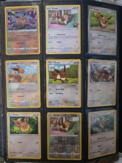 Pokemon Cards Eevee and Eevee Evolutions