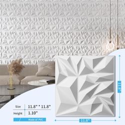 Art3d Modern Diamond Textures 3D Wall Panels for Interior Wall Decor Pack of 12 Tiles 32 Sq Ft (PVC)