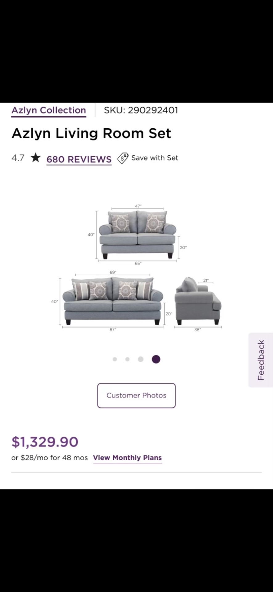 Complete Living Room Set – Sofas, Chair, Coffee & End Tables!