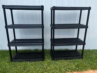 2 Plastic Stands 55” H by 36” W by 17” D… (SEE ALL PICTURES) AS IS…$35