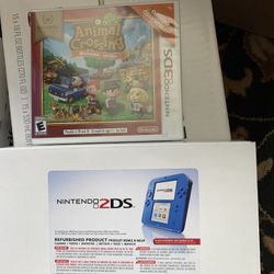 nintendo direct refurbished 2ds LIKE NEW with Sealed NEW copy of animal crossing new leaf