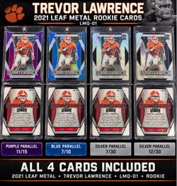 🔥 TREVOR LAWRENCE 2021 LEAF METAL ROOKIE CARD LOT — 4 LOW-NUMBERED PARALLELS 🔥