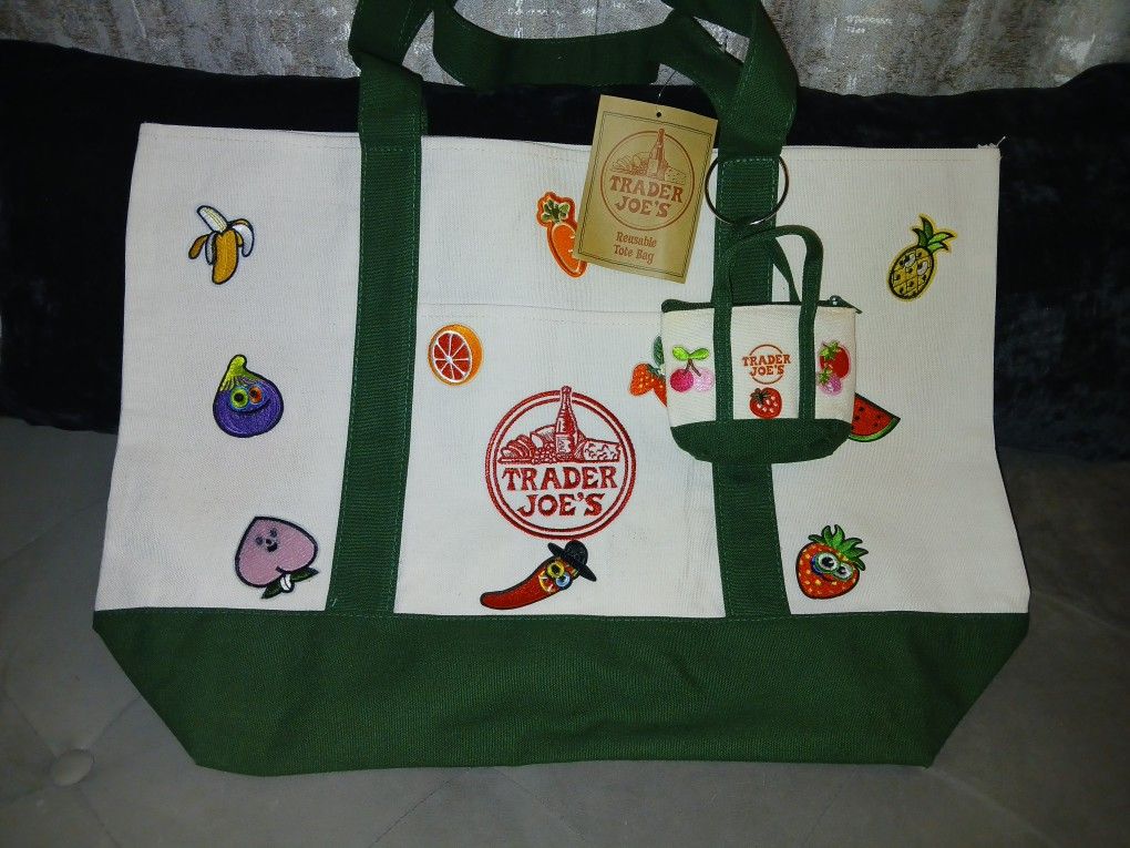 Trader Joe's Large & Mini Tote Bag 3 Bag's Total