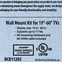 TV Wall Mount Kit,  fit 19”—60” 