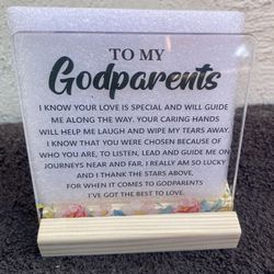 To My Godparents Acrylic Desk Sign 