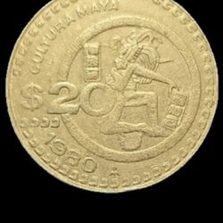 1980 ,twenty Pesos, Cultura Maya, A Great Coin For Your Collection!