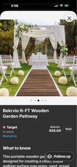 Bekrvio 6-FT Wooden Garden Pathway