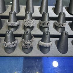 Men’s moissanite Cuban and band style rings
