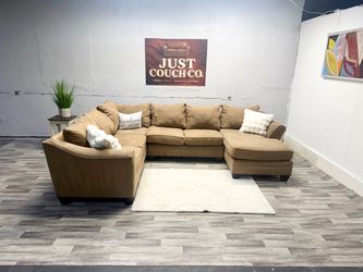 Free Delivery - Raymour & Flanigan Tan 4 Piece Sectional Couch