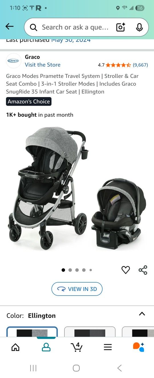 Graco SnugRide 35 Infant Car Seat โ Like New! (Ellington)