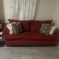 Red Pull Out Couch And Sofa Bed. 