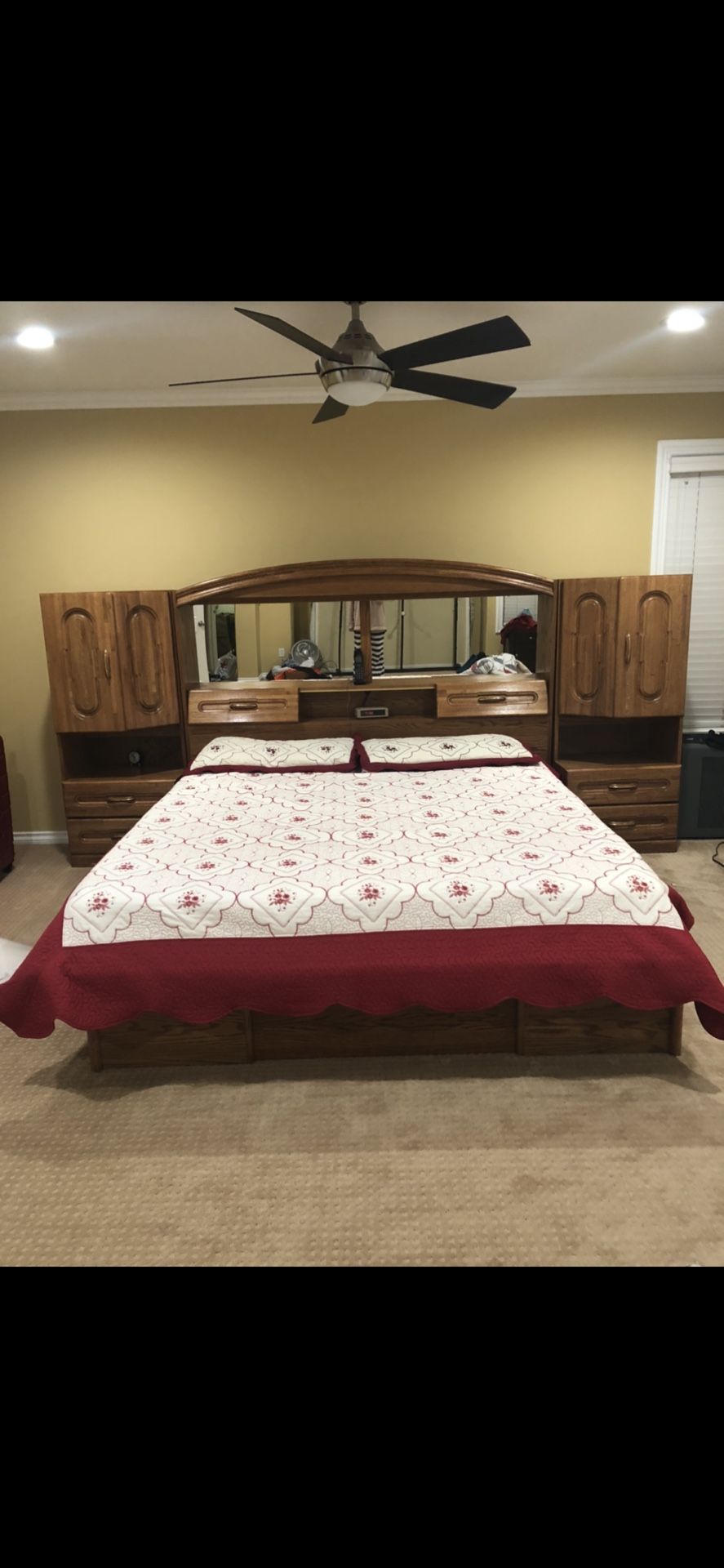 Real Oak Cal King Bed Set