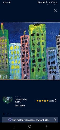 Acrylic on Canvas Board Abstract Painting *40.00* 10" x 8" Home Decor Artwork