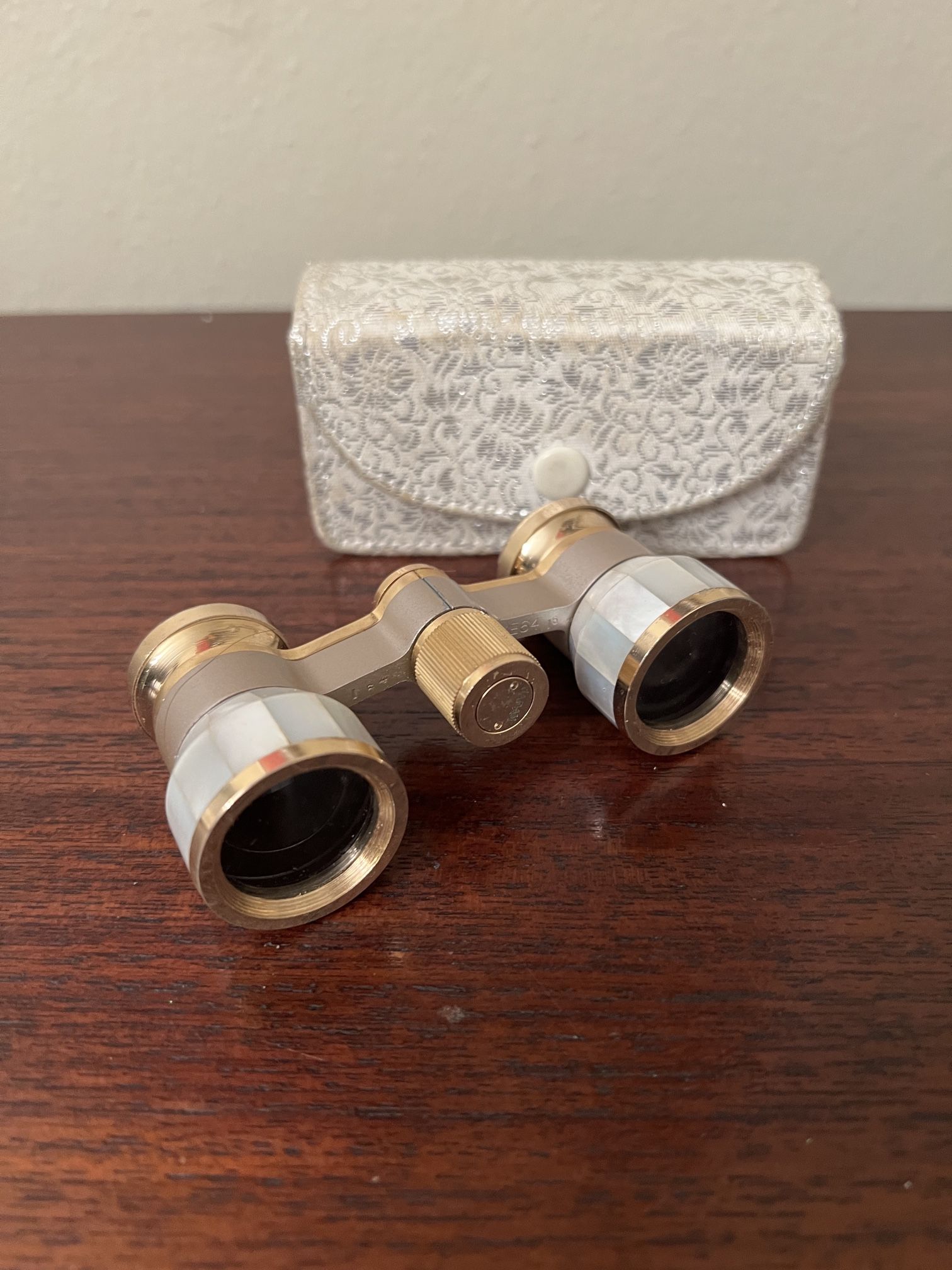 ATCO MOTHER OF PEARL & SILVER 3X OPERA GLASSES BINOCULARS