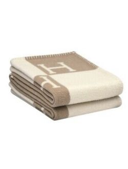 H Monogrammed Throw Blanket 