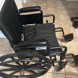 Wheelchair- Equate lightweight Foldable Wheelchair with 18” seat width + Footrests