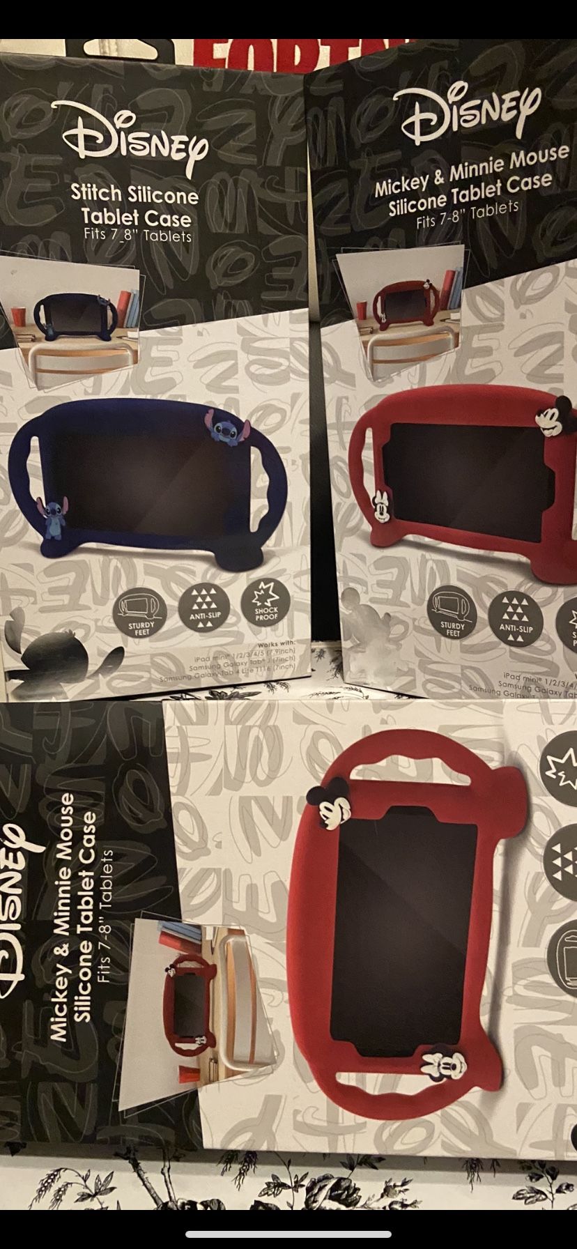Disney, Mickey And Minnie Mouse Tablet Case Fit 7 To 8 Inch Tablets