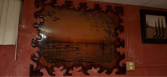 Framed Sunset Sailboat Wall Art