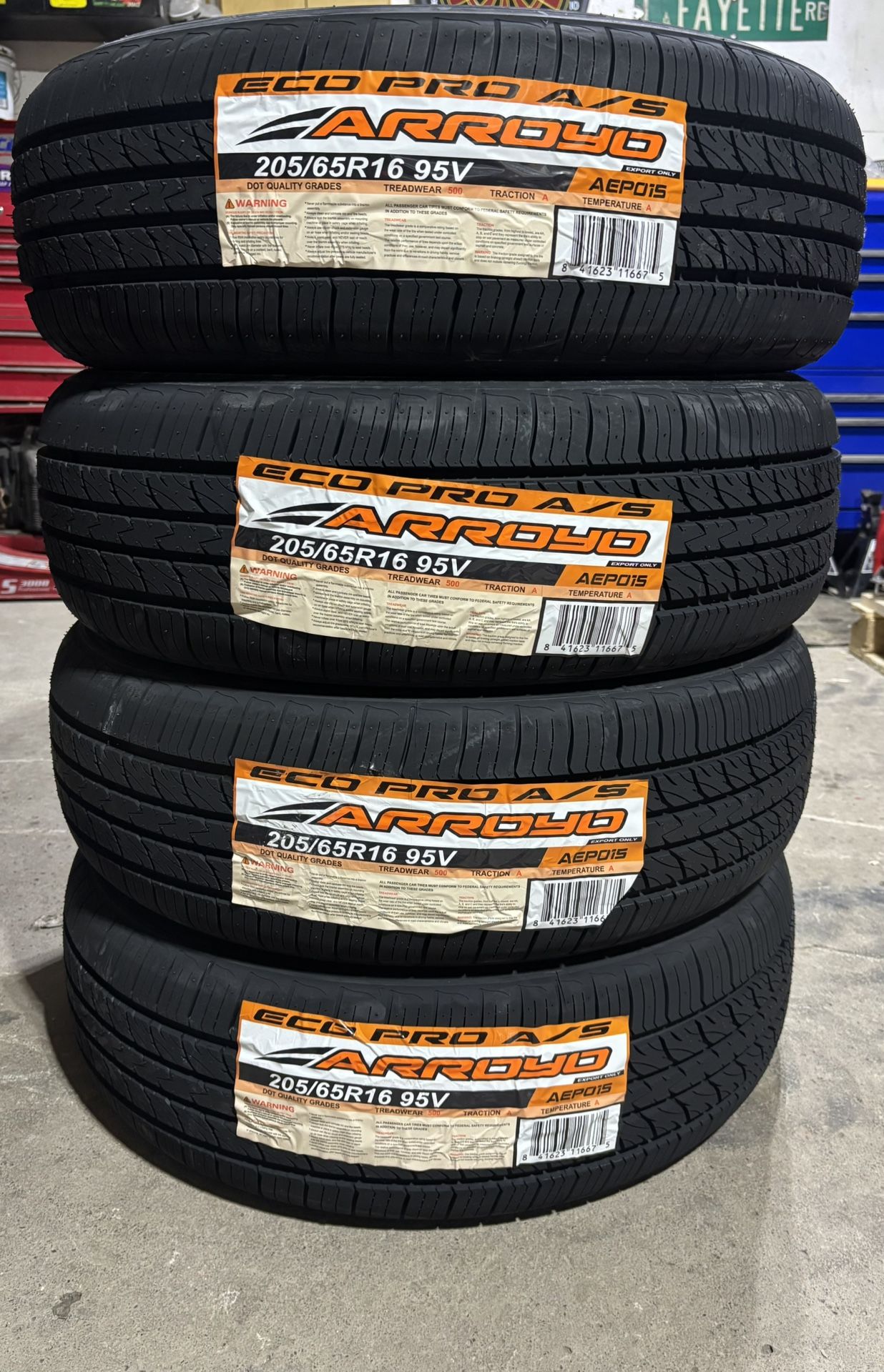 (4) - 205/65/16 Arroyo Eco Pro A/S Tires