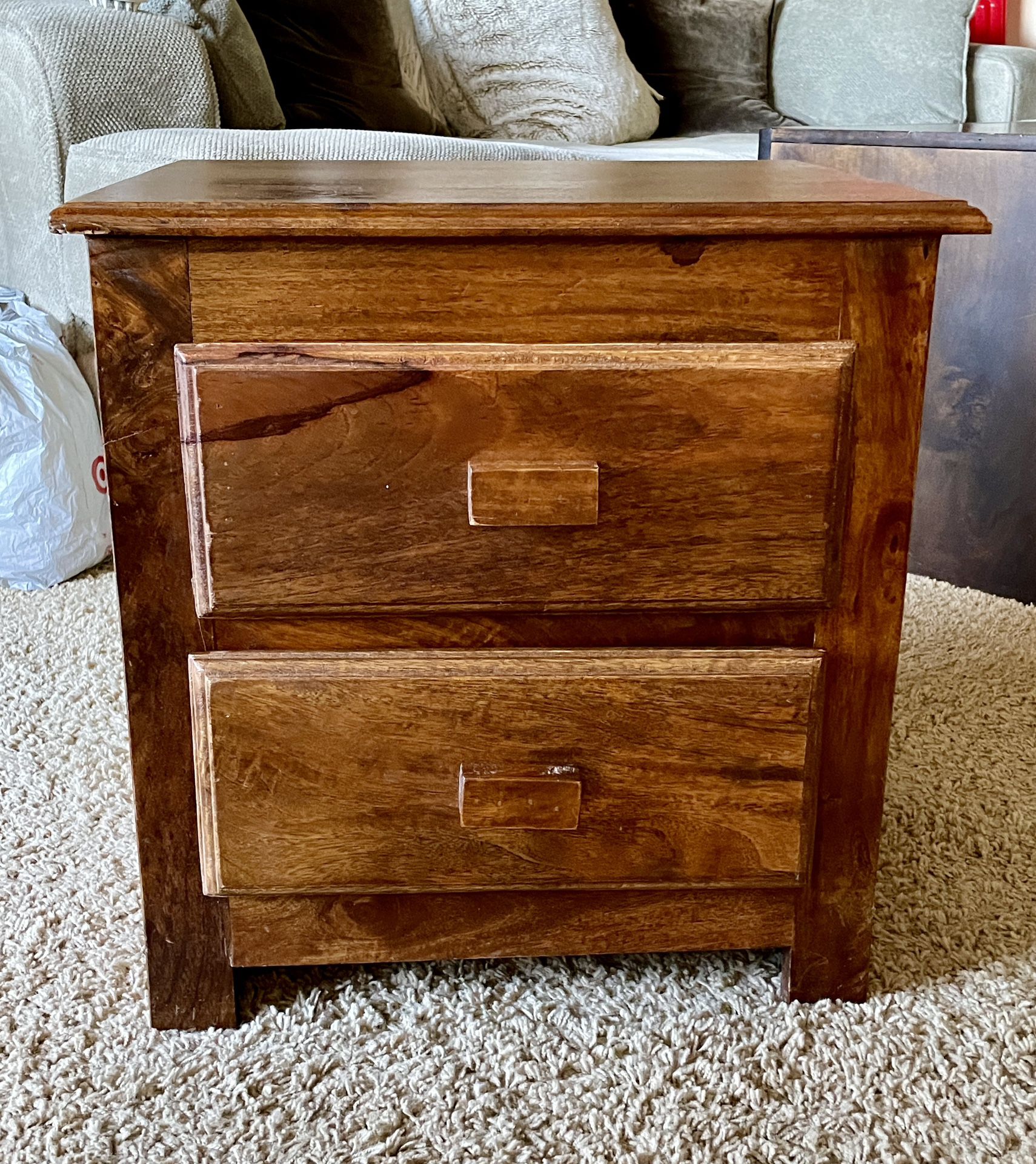 Solid Wood Night Stand End Table 