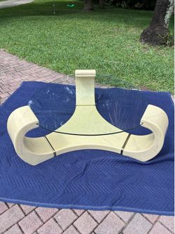 1980s Karl Springer style postmodern lacquered coffee table glass top